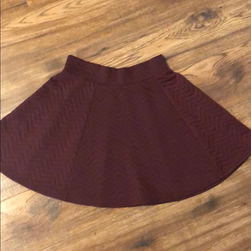 burgundy skater skirt